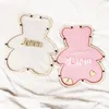 Livro de visitas Teddy Bear Wishes Vows Baptism Bear Boltening Guest Book Wooden Teddy Bear cheio de desejos para o bebê Christeni