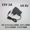 Best quality AC/DC Adapter DC 15V 0.5A 1A 2A 3A AC 100-240V Converter Adapter 15 V Volt 1000MA Charger Power Supply EU US Plug