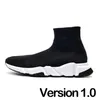 Designer shoes loafers womens Casual shoes Platform men woman shiny knit speed trainer runner sneaker sock shoe master embossed womens Sneakers speeds