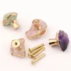 Amethyst Fluorite Pure Handle Poignée Dumit Duporteur de porte de porte de porte Tire la porte de l'armoire de chaussures Porte de porte simple