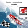 Water Kid Toy Racing Remote Control Speepboard 2,4 g de refroidissement à l'eau Double propulseur d'hélice de laisser entendre l'eau à grande vitesse RC Boat