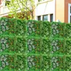 Dekorativa blommor konstgjorda trädgårdsstaket falska murgröna häck grönt bladpanel långa faux lämnar paneler balkong skärm