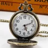 Pocket Watches Schöne Schmetterlingsmuster Quarz Halskette Serie es Frauen Retro Bronze Anhänger Kettenketten Taschenuhr Geschenke Y240410