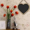 1pcs Signe de message en bois en forme de coeur avec hangage mini vintage Blackboard Chalkboard String Decorations de fête de mariage