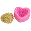 3D Rose Flower Form Miłość Serca Silikonowa świeca Forma Czekoladowa Fondant Frombant Tort Mydło Prezent na Wedding Walentynki