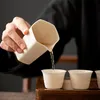 210ml Retro Kayısı Beyaz Porselen Altıgen Seramik Çay Sürahi Çin Çay Yapıcı Chahai Ev Kung Fu TeAware Aksesuarları