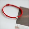 Charme Armbänder handgefertigtes glückliche Klee Red Seil Armreifen Größe Anpassen Frauen Männer Liebhaber im Kaketropfen