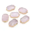 Natural Stones Rose Quartz Charms hängsmycken Kontakter för smycken som gör DIY Reiki Healing Crystal Necklace Armband Accessories