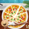 Tryckt pizza fodral Microfiber Tassel Beach Handduk Tapestry Mat filtdekor strand textil söt