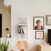 Tapisses étagères de macrame pour mur de la corde boho porte-planteur beau livre de rangement de tapisserie à 2 niveaux