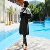 Modest Women Muslim Swimwear Burkinis Burkinis Islámica Traje de baño Cobertura completa Hijab Beachwear trajear 3 piezas de natación