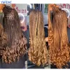 Rizos espirales cabello trenzado 24 pulgadas sintéticas rizos franceses ombre extensiones de cabello de crochet para mujeres negras cabello rubio holgado