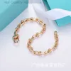 Designer Tiffanybracelet Heart Bracelet Luxury Bijoux Femme Bracelet 925 T Famille en laiton Goldplated Savi Same Bracelet Ushaped Chain Metal Texture