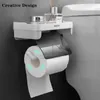 Tuvalet Kağıdı Tutucular Duvar Montajı Tuvalet Kağıt Tutucu Banyo Doku Aksesuarları Raf Tutucular Kendi Yapışkan Yumruk Ücretsiz Mutfak Rulo Kağıt Aksesuar 240410