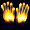 Party Decoration Halloween LED Flashing Finger Light Up Colorful Lighting Gloves Rave Props Poping259T