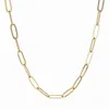 Gold Color Paper Clip Lick Chain Choker Necklace for Women Link Chain Wedding Birthday Jewelry 15 16 17 inches293I