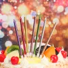 6 -stcs/set Multi Color Long Pencil Candles Cupcake ornament Safe Flame Birthday Cake Topper Wax Decor Party Party Party