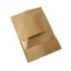 10st Brown Kraft Paper Bags Self Sealing Zipper Stand Up Wedding Pouches Recyclable Food Gift Candy Story Påsar förpackningspåse