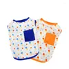 Hondenkleding Oranje blauwe kleuren Koel twee voet huisdierkleding voor 2024 lente en zomer est kleding starry sky pocket t-shirt honden