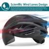 VICTGOAL Adult Goggle Bike Helmet With LED Light Men & Women Bicycle Helmet MTB Road Bike Cycling Scotter E-bike Free Size