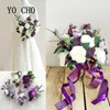 Yo Cho Bellissima sposa da polso Corsage Bracciale Sisters da damigella d'onore Fiori Spostare Man Party Temperament Temperamento di tè viola rosa