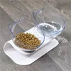 Cat Feeder Raised Cat Food Water Single Double Bowls With Stand No Spill Reduce Pet Neck Pain For Cat Puppy Pet