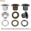 100Set 8mm Metall Black Nickel Bronze Ösen mit Tarif für Ledercraft Schuhgürtel DIY Scrapbook Cap Bag Tag Kleidung Accessoire