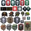 Decorative Embroidered Patch Tactical Skull Military Reflective Patch Emblems Rubber Funny Badges Embroidery Motorcycle Patches