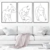 Abstract Man Body Line Drawing Poster Canvas Painting Male Nude Figure Wall Art Print Minimalist Picture Bedroom Home Wall Decor