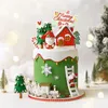 Santa Claus Regal Box Train Tree Merry Christmas Cake Toppers Feliz año nuevo decoraciones de fiestas para hornear