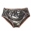 Wetlook Shiny PVC Ladies Panties Sexy low Waist Underwear men vinyl gay Briefs Lingerie sissy knickers Erotic thongs S-7XL