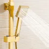 Gouden doucheset verzendingen Kwaliteit Kruidbadkamer kraan 8 inch regenval douchekop met gratis badkamerplank gouden douchekak
