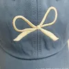 Bollmössor broderi Bow Baseball Cap Retro Sun Hat Sunscreen Bowknot Outdoor