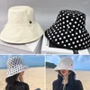 Basker dubbelsidig hink hatt vår sommar stora grim anti-uv strandkapslock bärbara prickar panama kvinnor män