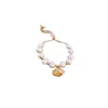 Real Gold Electroplated Zircon's Eye Stone Pearl Niche Light, Bracelet de sensation haut de gamme, bracelet polyvalent