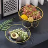 Assiettes Panier de fruits en métal Table de style de style européen Tablette maître