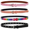 Belts Adjustable synthetic leather sequins for children alloy buckle for girls solid color shoulder strap fashionable new womens strapC240410