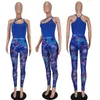 Women's Two Piece Pants Sexy Print Mesh Sheer 2 Sets Womens Outfits Summer Bodysuit Top And Leggings Set Club Party Nightclub Birthday