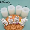 Aomily 4 styles mignons lapins gâteau moules de silicone fête du fondant gâteau chocolat moule de bonbons résine en bloc de glace argile boulangerie moule