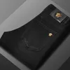 Herren Jeans Designer Herbst Herumn Neues Korean Elastic Slim Fit ft Qualität European Black Fuua 5m7k