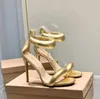 Gianvito Rossi Sandals Stiletto Sandals High-Heledals Women Fashion Fress Shoes Summer Summer Luxury Sundals مع أحذية ثياب عالية الكعب مع صندوق سحاب خلفي.