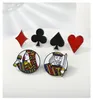 Högkvalitativ nyhet Poker emaljstift Fashion Geometric Lapel Badge Broscher smycken Kläder Tillbehör Gåvor för kvinnor män