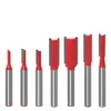 1/4 "6 mm bits de bits droits Tungsten Carbure Single Double Flute Router Bit Wood Moignant Cutter Forage Forage Forage