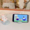 1pc sevimli reçine tavşan telefon sahibi evrensel cep telefonu standı tutucu braket süslemeleri oyuncaklar ev ofis masaüstü dekorasyon
