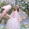 Umbrellas Luxury Designer Wedding Umbrella Art Girly Aesthetic Lolita Lace Cute Pink Long Women Ombrelles Mariage Sunny Angel