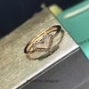Top grade Designer rings for womens Tifancy Fresh 18k Diamond Heart Full Diamond Rose Gold Ring V Gold Heart Ring Hollow Jewelry Original 1:1 With Real Logo