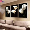 3pcs Европейский декор стены Diamond Painting Tulip Calla Flower Triptych Diamond Emlempor