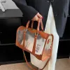 Stor kapacitet casual tote handväska vattentät pvc transparent klar axelväska för kvinnor stor rese strandväska pu messenger väska