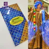 Africain imprimé Bazin Riche tissu motif de fleurs imprimé dentelle de bazin brillant pour les femmes de mariage habille en dentelle tissu