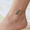 Ankiety Vintage moda Tulip Flower Anklet for Women Girl